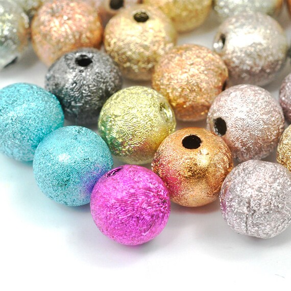 40pcs Round Illusion Miracle Beads Acrylic DIY Spacer Beads 8x8x8mm Silver