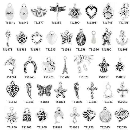 100pcs DIY Charm Pendant Tibetan Silver Jewellery Findings Heart 13.5x10x2.5mm