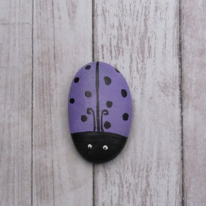 Whimsical Ladybug Painted Rock