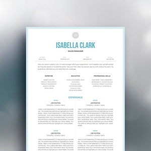 Resume Template 4 page / CV Template + Cover Letter / Instant Download for MS Word / &quot;Isabella&quot;