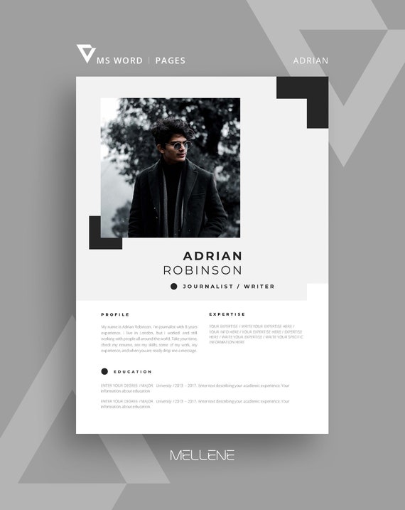 Resume Template for Pages CV Template With Photo MS Word CV - Etsy