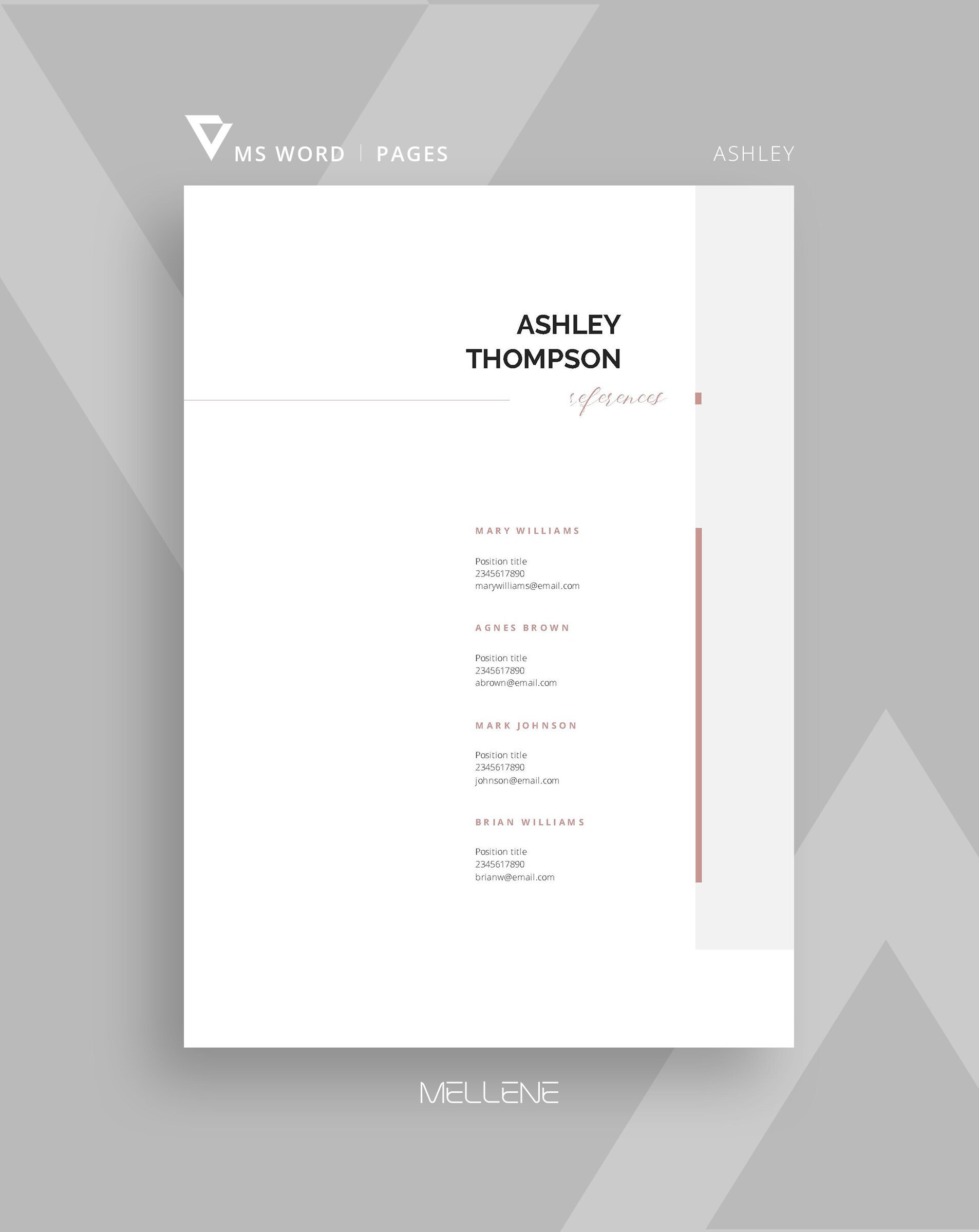 Pages Resume Template. CV Template for Word With Photo + Cover Letter ...