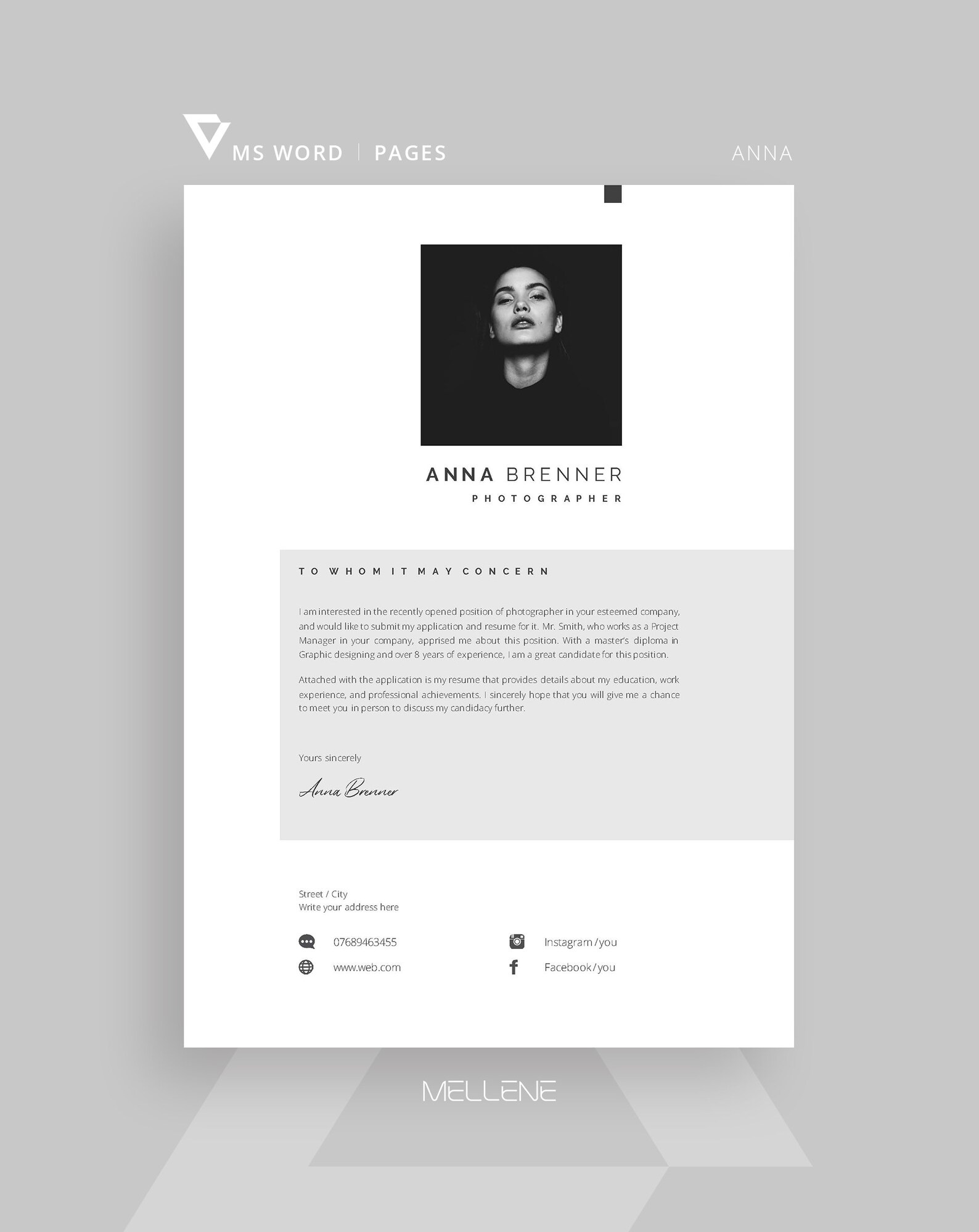 Pages Resume Template MS Word CV Template 5 Page CV Etsy