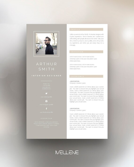 Pagina 3 Di Modello Curriculum Modello Di Cv Lettera Di Copertura Instant Download Per Ms Word Arthur