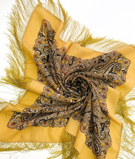 Authentic Russian Pavlov Possad wool scarf shawl … - image 3