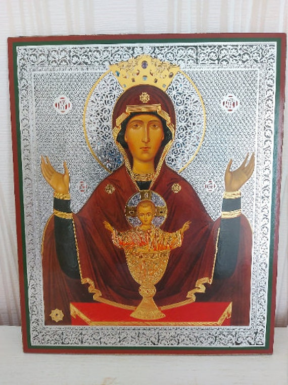 Icone Russe Sainte Vierge Mêre de Dieu Calice Inépuisable -??????????? ???? Orthodoxe Russie