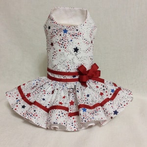 White Patriotic Dog Dress