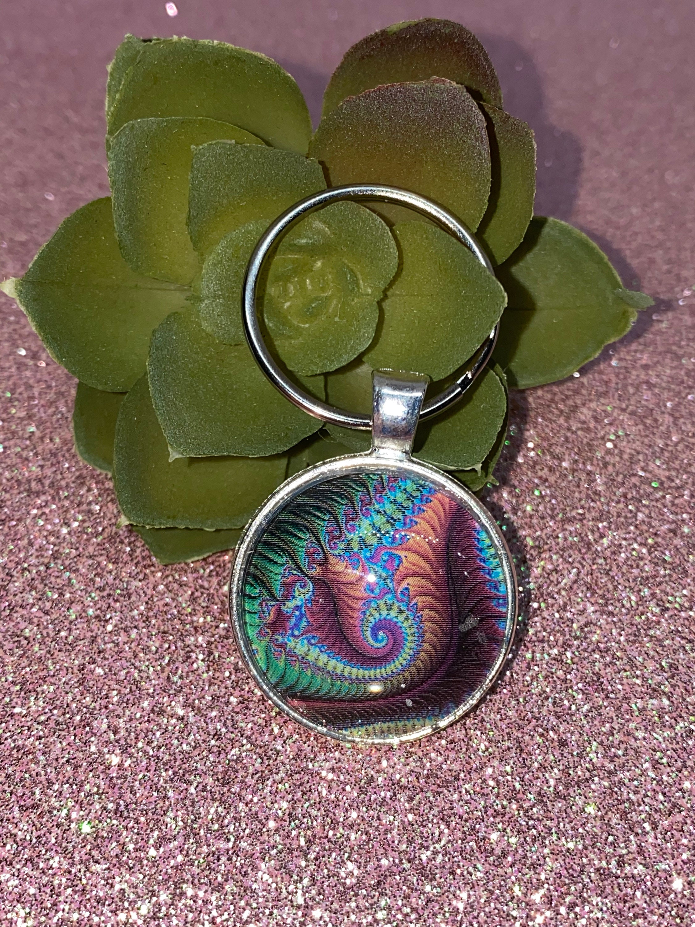 Abstract Keychains Keychain Abstract Waves Psychedelic Etsy