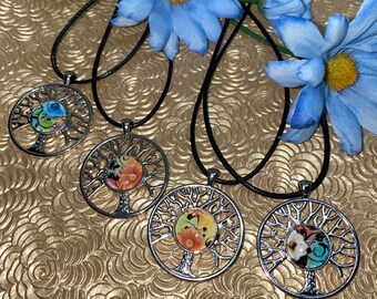 Colliers d’arbre de vie, Pendentif, Collier, Chaîne de cire, cadeau, arbres, arbre de vie, nature, forêt, naturel, Noël