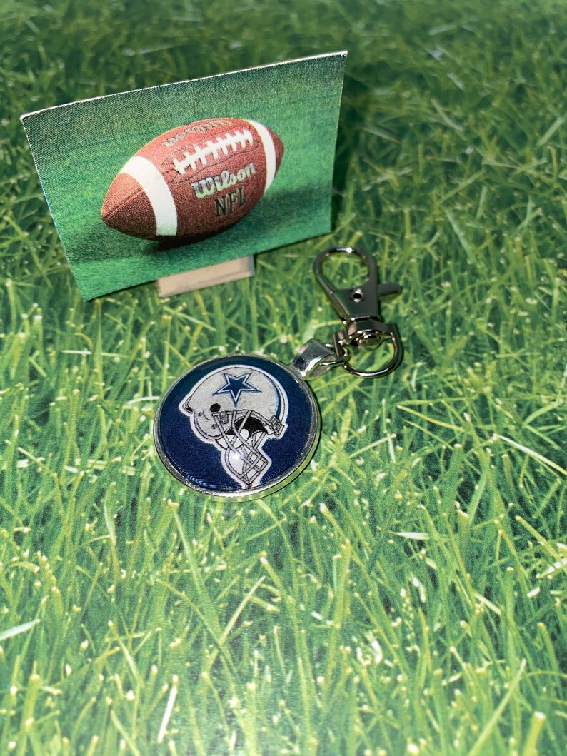 Football Keychain Silvergiftnfl NY Jets Dallas Cowboys Etsy