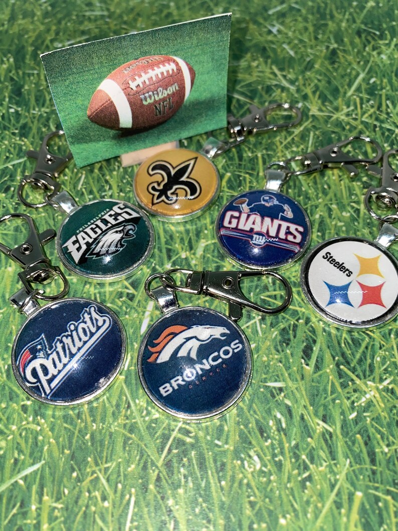 Football Keychain Silvergiftnfl NY Jets Dallas Cowboys Etsy