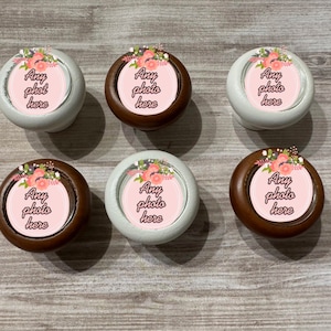 Custom decorative knobs,wood,Kitchen pulls,Dresser,Cabinet,Decor,Wooden Kitchen Hardware, Pick your photos, pictures, or themes!