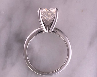 10K White Gold Prong Setting 8.5-9mm Round Engagement Wedding Semi Mount Ring 