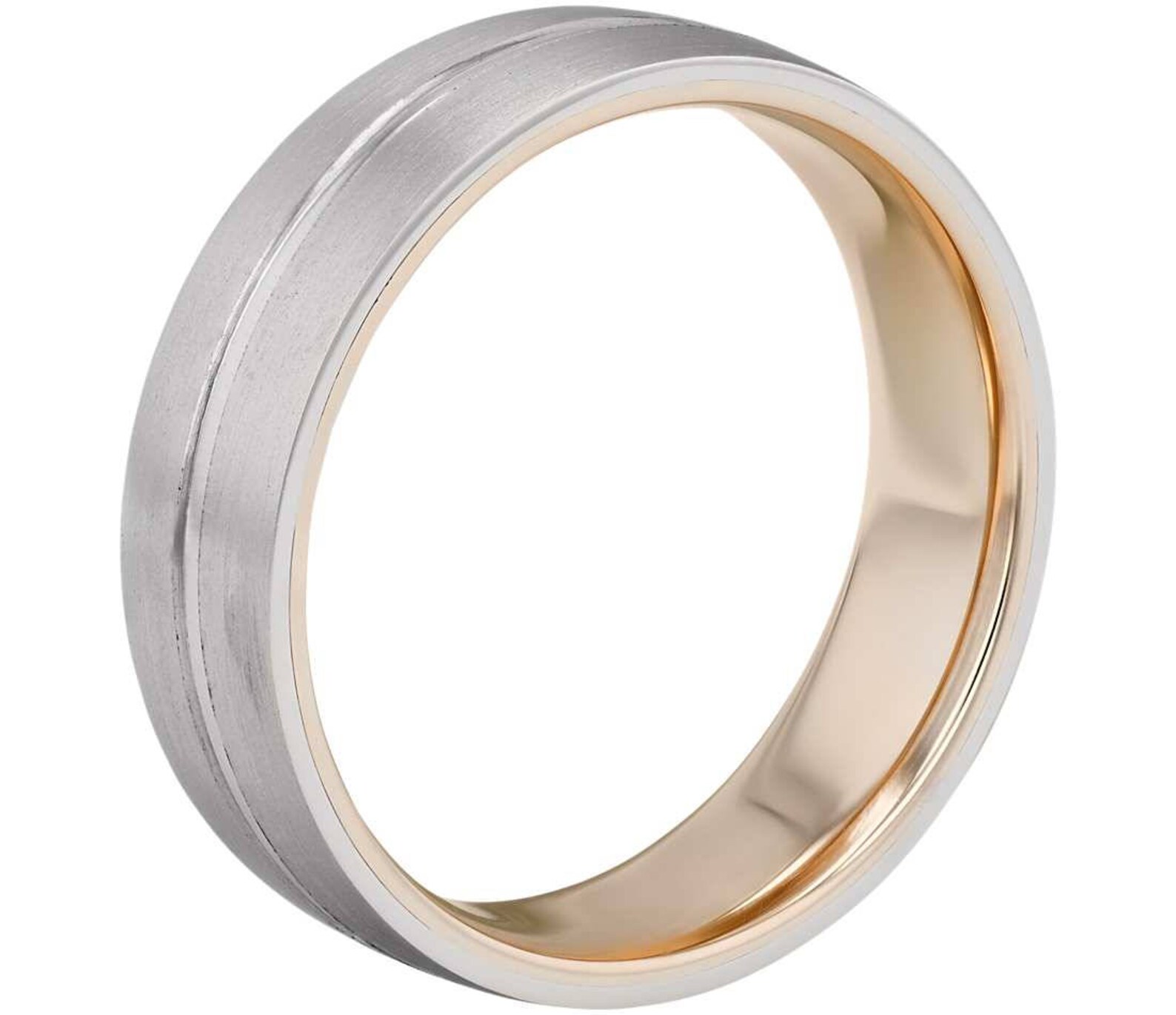 Men's Matte Inlay Wedding Ring 6mm Wide Wedding Ring | Etsy