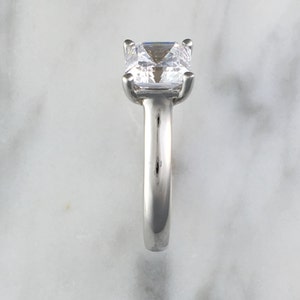 Princess Cut Diamond Solitaire Engagement Ring 6.5mm to 7mm Stone 14K White Gold or Platinum Affordable Engagement Setting image 4