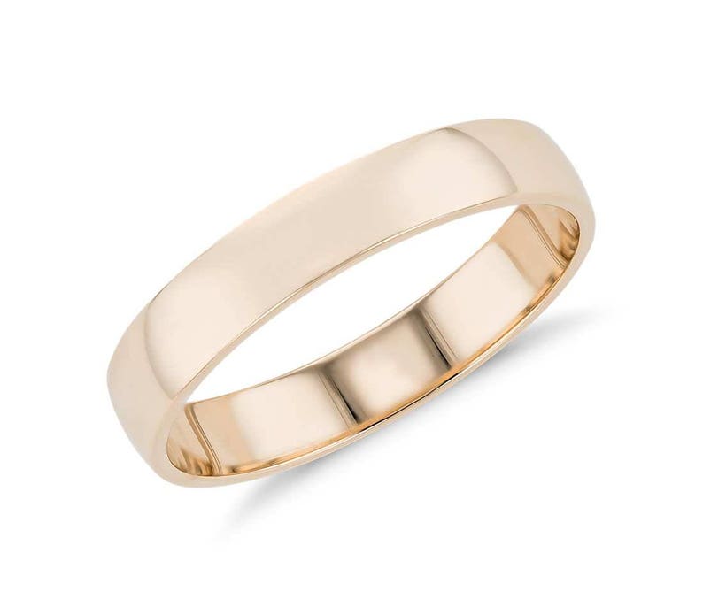 Classic Wedding Ring in Platinum 4mm Wide 14K Solid White Etsy