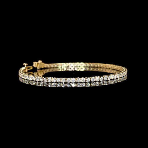 3CT Lab Grown Diamond Tennis Bracelet: 14K Yellow Gold, Petite - Main Image