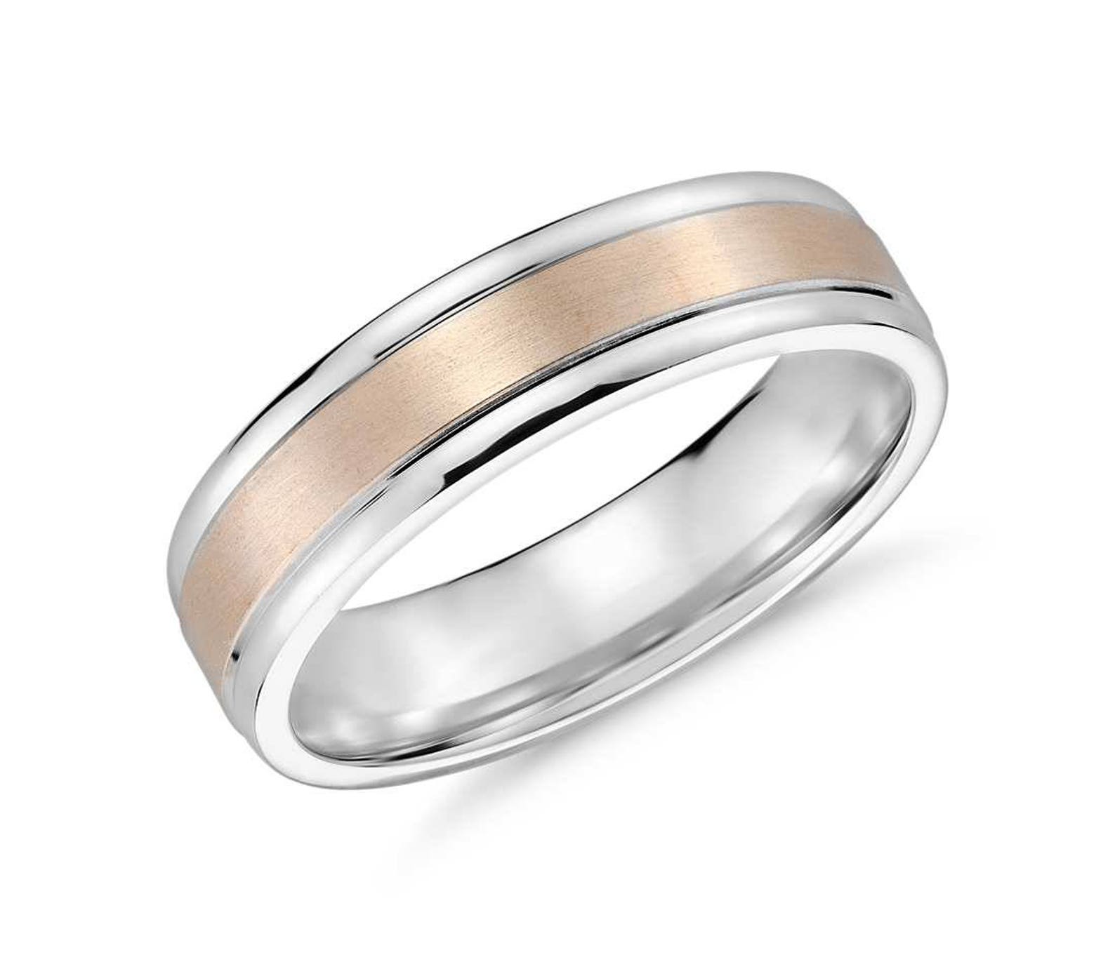 Men's 6mm Brushed Inlay Wedding Ring Men's Modern - Etsy