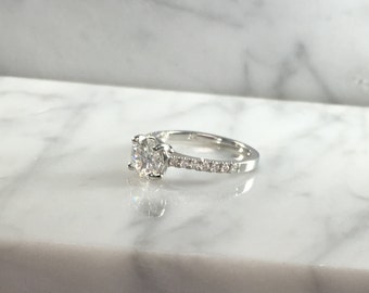 IGI Certified Classic Petite Round Lab Grown Diamond Engagement Ring in - 14K White Gold - Low Profile - No Halo - Quality Goods