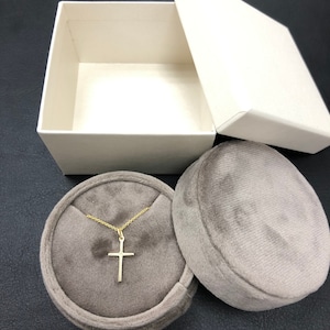 14K Yellow Gold Simple Petite Cross Pendant Necklace - 16” or 18” Chain