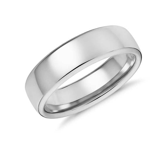 Men S Modern Comfort Fit Wedding Ring Mens 6 5mm Wide Etsy