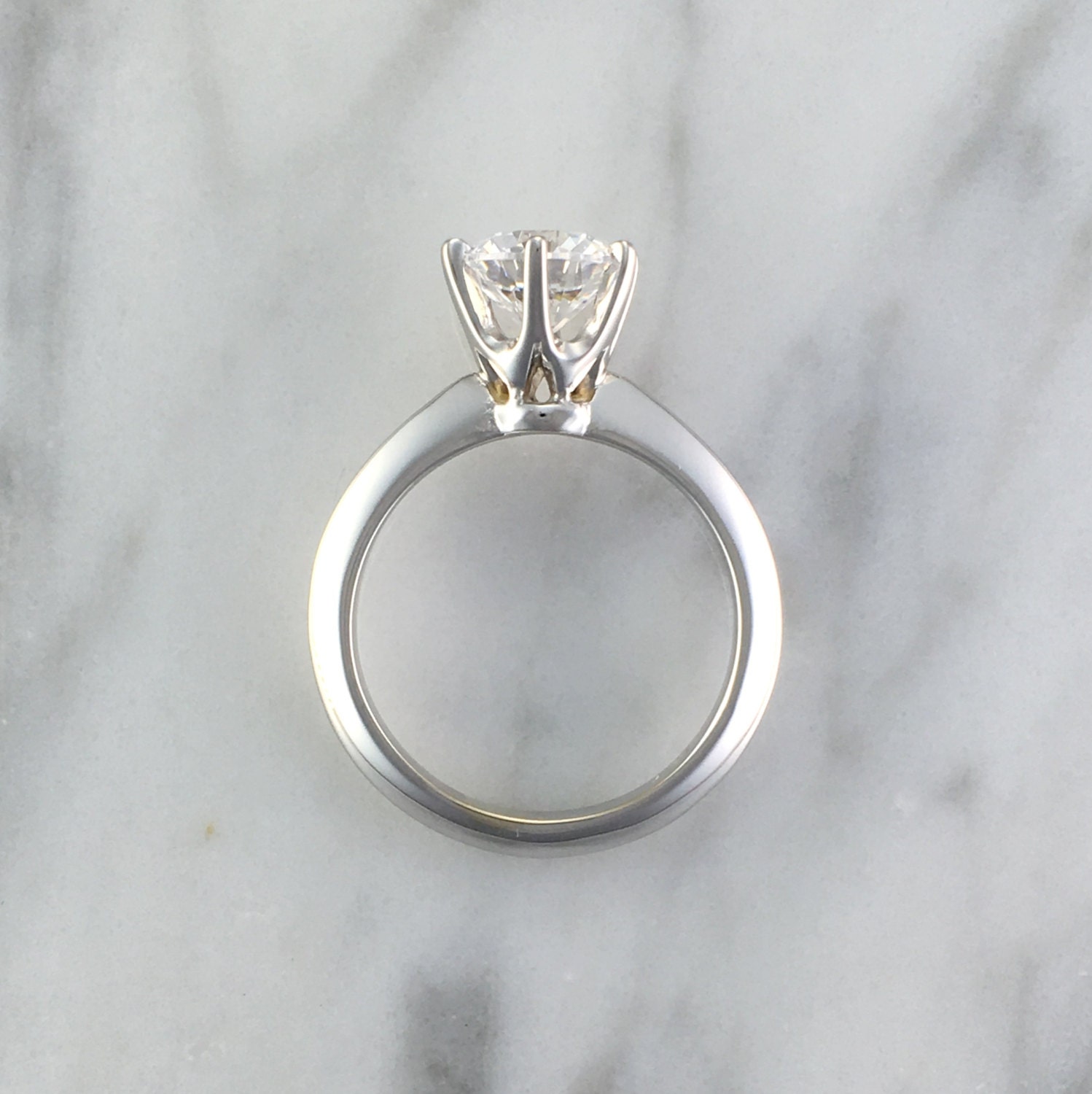 1.50 Ct. Round Solitaire Engagement Ring 6 Prong Cathedral Setting