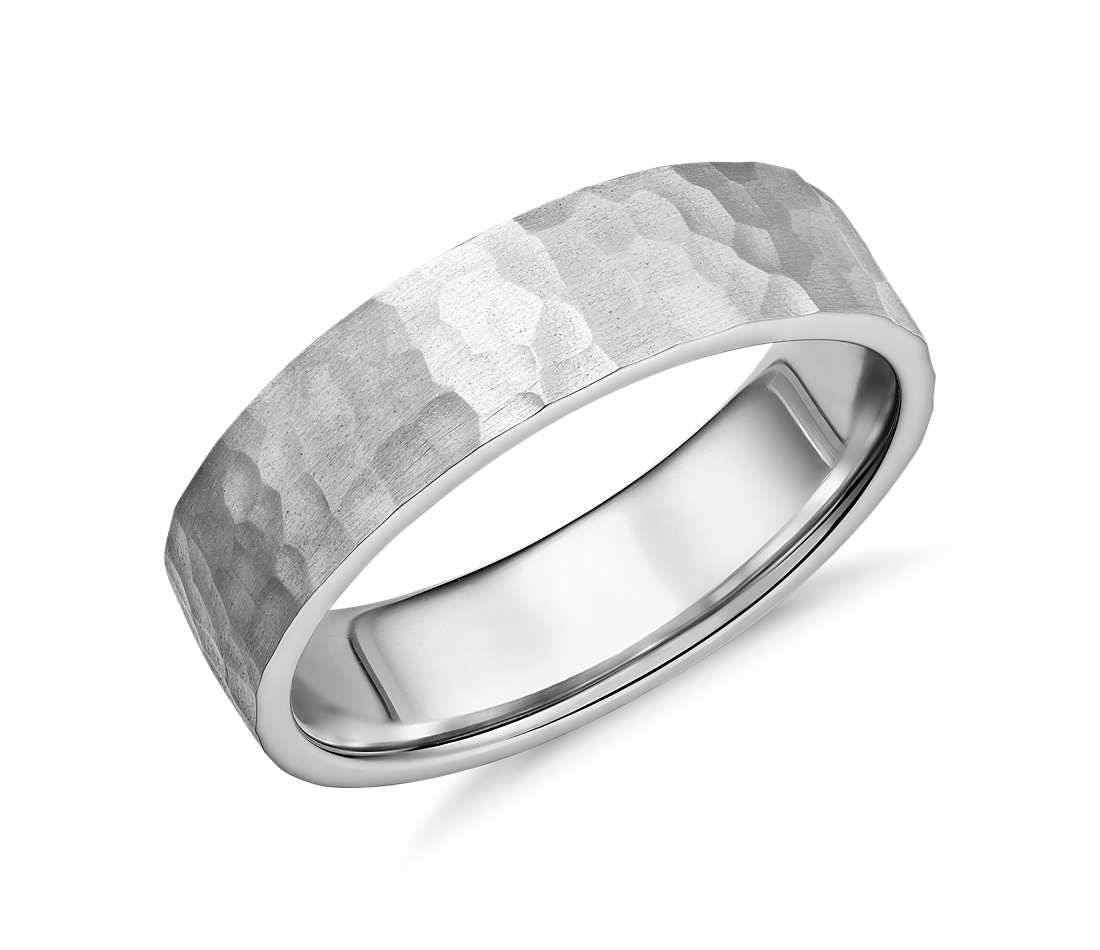 Men's Hammered Comfort Fit Wedding Ring 6mm Wide | Etsy