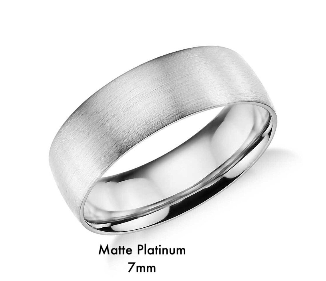 Matte Classic Wedding Ring in Platinum 4mm 5mm 6mm or 7mm Etsy