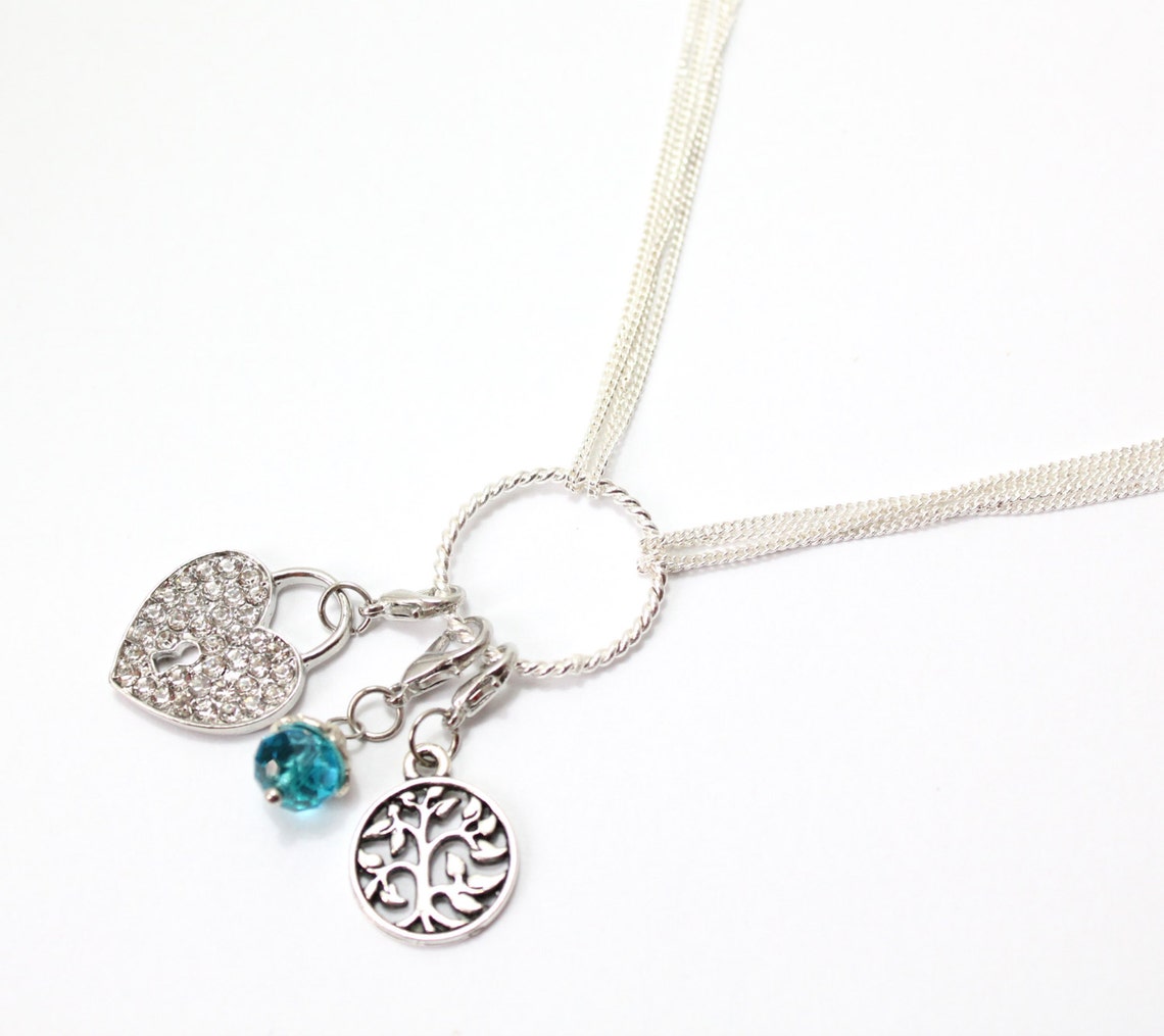 Charm Necklace Personalized Charm Necklace Charm Holder Etsy