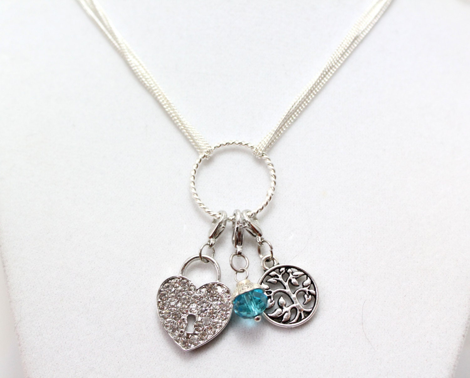 Charm Necklace Personalized Charm Necklace Charm Holder Etsy