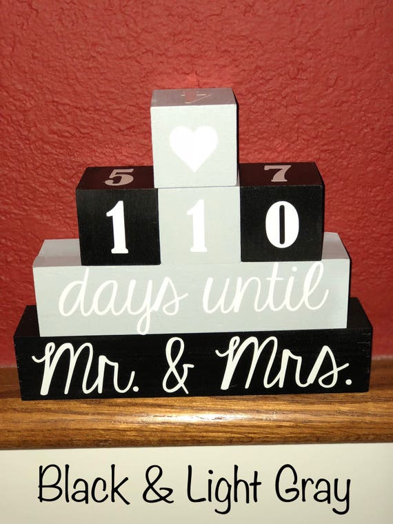 Mr /& Mrs wedding countdown Blocks