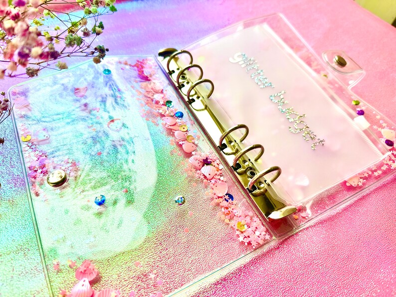 A6 Budget Binder Pink Glitter Cash Stuffing A6 Budget Planner Etsy