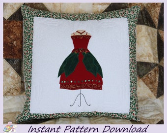 Holly Cushion Cover. Instant Download PDF Design