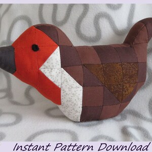 Fabric Decoration Robin. Instant Download PDF Design image 1