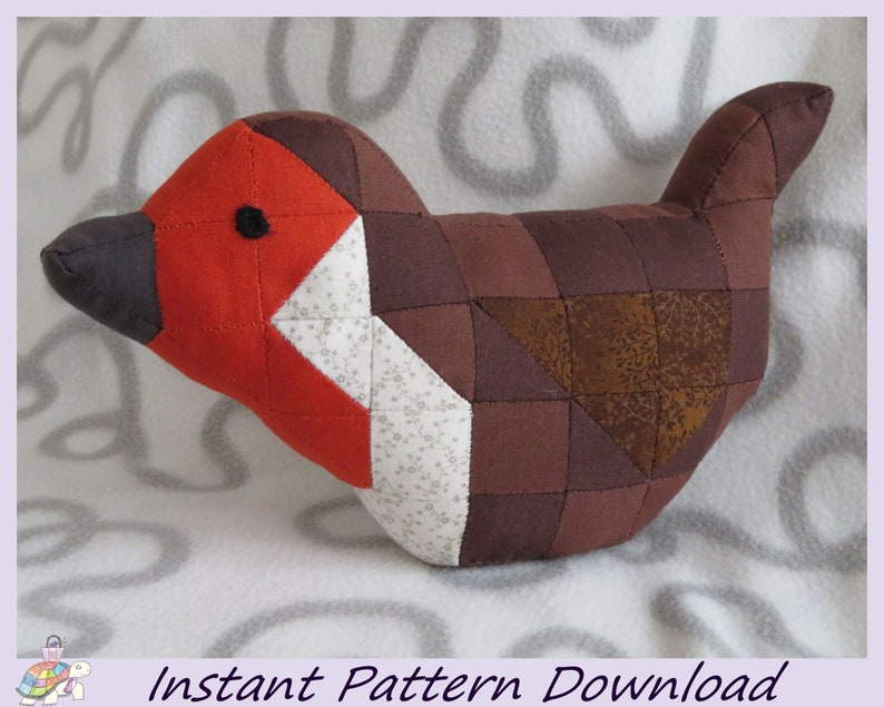 Fabric Decoration Robin. Instant Download PDF Design image 1