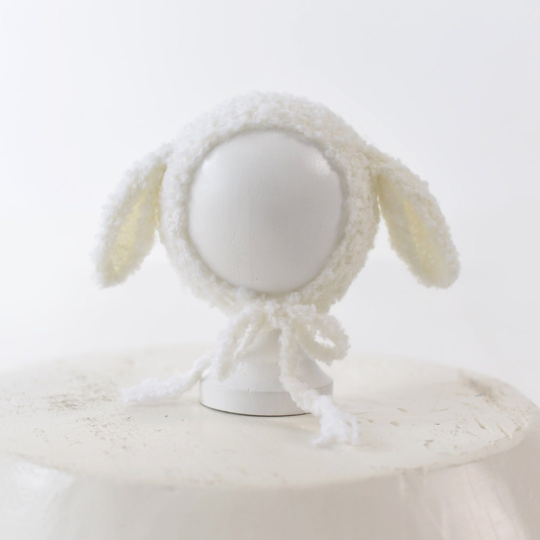 Tenue Mouton Nouveau-Né Au Crochet - Chapeau Et Housse De Couche - Accessoire Photo Bébé (0-3 Mois) - Ivoire