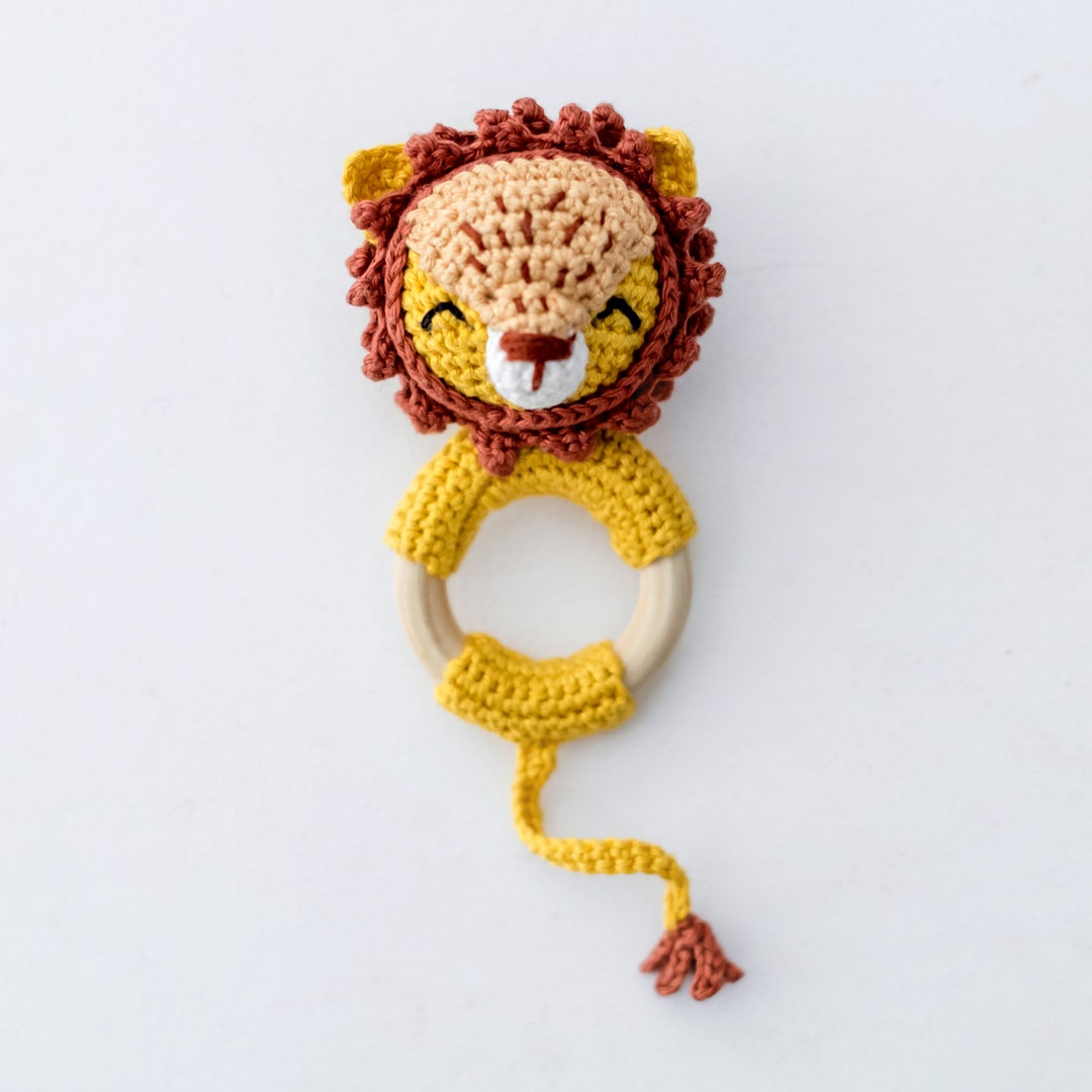 Lion Rattle - Crochet Cuddly Toy - Amigurumi - Child Plush Toy - Birth ...