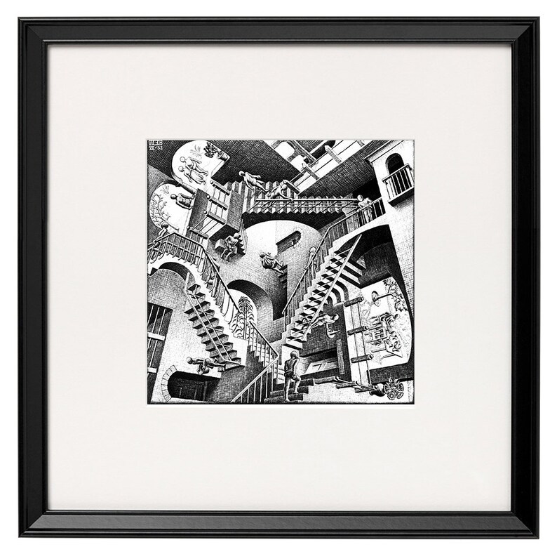 M.C. Escher relativity art poster reproduction canvas