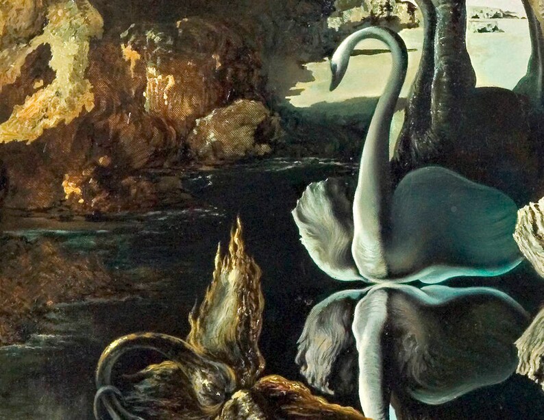 Salvador Dali Swans reflecting in elephants Etsy
