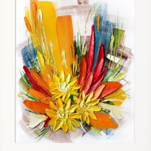 Abstract Floral Print, Colorful Wall Art, Flower Painting Print, Living Room Decor, Bright Color Wall Art, Gift For Her, Flower Wall Art