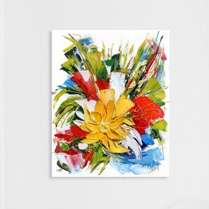 Large Abstract Print, Flower Wall Art, Large Canvas Print, Abstract Wall Art, Housewarming Gift, Stretched Canvas, Living Room Wall Decor