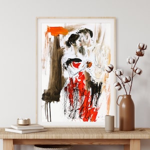 Couple Drawing, Dance Print, Couple Wall Art, Gift For Her, Abstract Print, Couple Print, Figurative Abstract, Fine art Print, Man and Woman