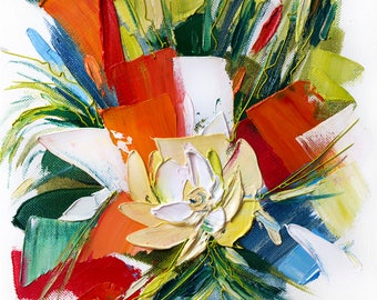 Abstract flower painting, Fine art giclee print, Colorful Flower print, Flower Wall art, Abstract print, Oil painting print, Flower artwork