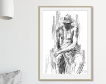 Nude Male Drawing Original - Etsy
