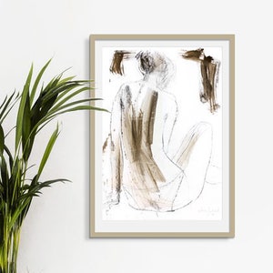 Modern artwork, Original charcoal sketch, Graphic art, Drawing of a woman, Figurative Fine art, Female Figure, Wall art decor, Expressionism