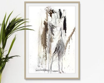 Abstract Woman Print, Symbolism Art, Feminist Print, Wall Art Print, Woman Figure Print, Female Empowerment Art Print, Living Room Decor