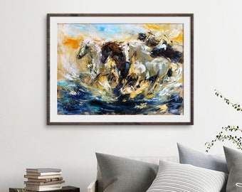 Horse Art Print, Horse Wall Art, Horse Painting, Horse Artwork, Husband Gift, Painting Print, Housewarming Gift, Horse Wall Decor, Dorm Art