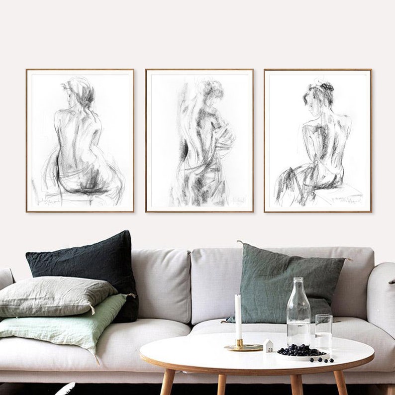 Set Of 3 Art Prints Bedroom Wall Decor for Over The Bed | Etsy