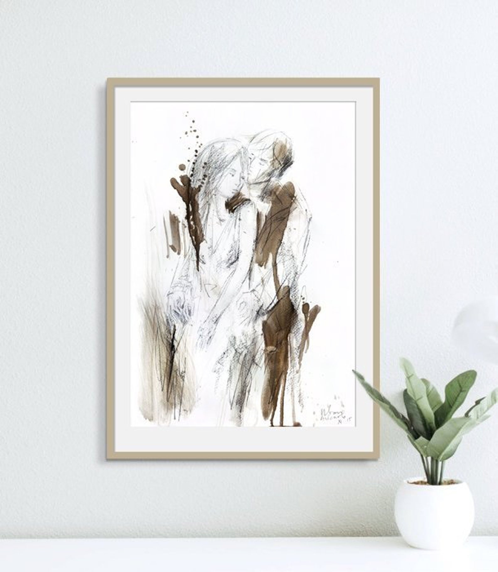 Couple Art Print Man and Woman Drawing Anniversary Gift - Etsy