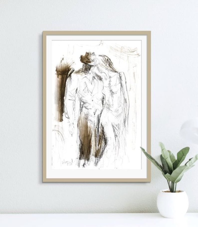 Man and Woman Wall Art Couple Art Print Abstract Figure Art - Etsy Canada